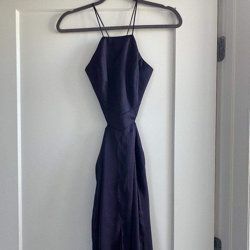 NBD backless cutout dress navy